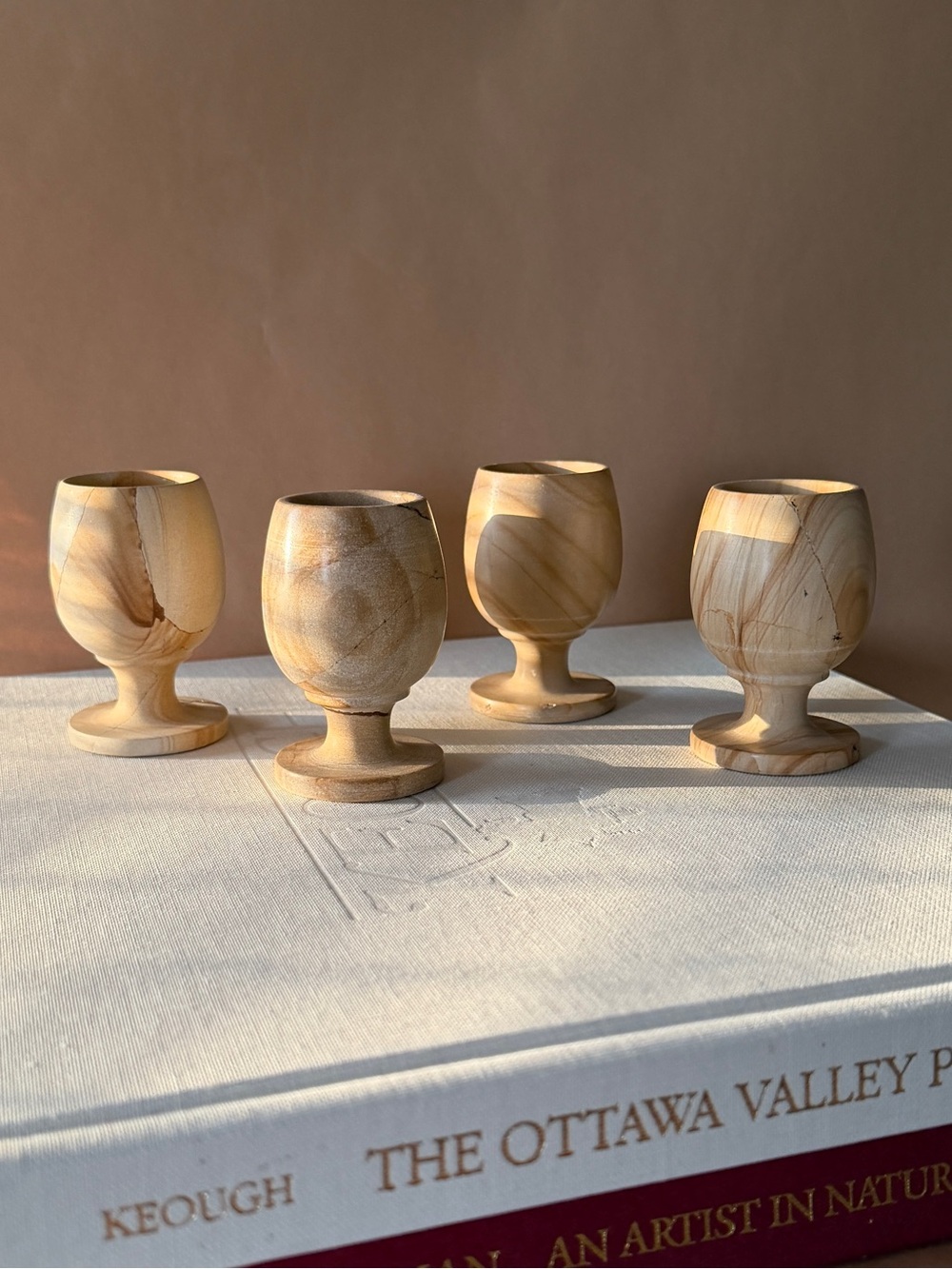 Stone Egg Cup Goblet Set - set of 4